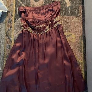 BCBG MaxAzria Strapless Silk Short Dress